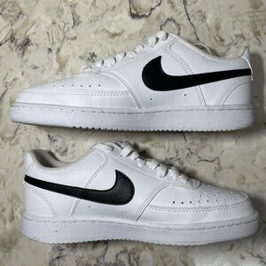 Nike Court Vision Low Next Nature Classic White and Black Retro Sneakers 7